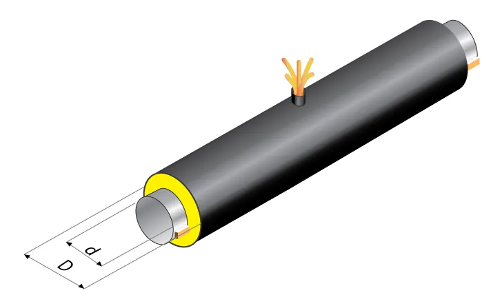 Элемент трубопровода с кабелем вывода в ППУ в Саратове